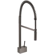 Axor Starck Semi-Pro Kitchen Faucet with Metal Spray Head and Joystick Handle - Engineered in Germany, Lifetime Warranty Brushed Black Chrome