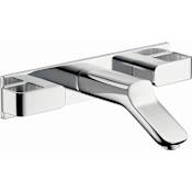 Axor Urquiola 1.2 GPM Wall-Mounted Widespread Bathroom Faucet Trim with Base Plate Less Drain Assembly - Engineered in Germany, Limited Lifetime Warranty Chrome
