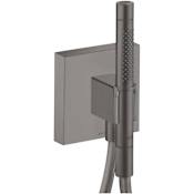 Axor ShowerSolutions 1.75 GPM Multi Function Hand Shower Package with EcoRight - Includes Hose and Wall Supply Brushed Black Chrome
