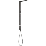 Axor ShowerComposition Thermostatic Shower Column with 1.75 GPM Shower Head, Hand Shower and Shoulder Shower Brushed Black Chrome