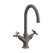 Axor Montreux Single Hole Bathroom Faucet with Drain Assembly - Engineered in Germany, Limited Lifetime Warranty Brushed Black Chrome