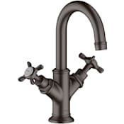 Axor Montreux 1.2 GPM Single Hole Small Bathroom Faucet with Drain Assembly - Engineered in Germany, Limited Lifetime Warranty Brushed Black Chrome