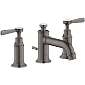 Axor Montreux 1.2 (GPM) Widespread Bathroom Faucet with Pop-Up Drain - Engineered in Germany, Limited Lifetime Warranty Brushed Black Chrome
