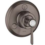 Axor Montreux Trio/Quattro Diverter Trim Less Valve - Engineered in Germany, Limited Lifetime Warranty Brushed Black Chrome