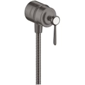 Axor Montreux Wall Supply Elbow Integrated Shut Off and Volume Control with Lever Handle - Engineered in Germany, Limited Lifetime Warranty Brushed Black Chrome