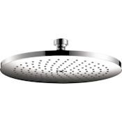 Axor Starck 1.75 GPM Single Function Rain Shower Head with EcoRight and Quick Clean Brushed Black Chrome