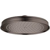 Axor Montreux 1.8 (GPM) Single Function Rain Shower Head - Engineered in Germany, Limited Lifetime Warranty Brushed Black Chrome