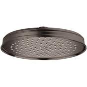 Axor Montreux 2.5 GPM Single Function Rain Shower Head Brushed Black Chrome