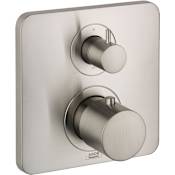 Axor Citterio M Thermostatic Valve Trim with Integrated Diverter and Volume Controls Less Valve - Engineered in Germany, Limited Lifetime Warranty Brushed Nickel