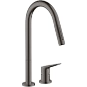 Axor Citterio M 2-Hole Pull-Down Kitchen Faucet with Magnetic Docking Metal Spray Head - Engineered in Germany, Limited Lifetime Warranty Brushed Black Chrome
