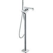 Axor Citterio E Floor Mounted Tub Filler with Brass Cross Handles and Scald Guard and Personal Hand Shower - Engineered in Germany, Limited Lifetime Warranty Chrome