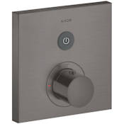Axor ShowerSelect Square Single Function Thermostatic Trim Less Rough in - Engineered in Germany, Limited Lifetime Warranty Brushed Black Chrome