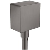 Axor ShowerSolutions Wall Outlet Square with Check Valves - Engineered in Germany, Limited Lifetime Warranty Brushed Black Chrome
