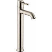 Axor Uno 1.2 GPM Single Hole Tall Vessel Bathroom Faucet with Drain Assembly - Engineered in Germany, Limited Lifetime Warranty Brushed Nickel