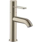 Axor Uno Loop 100 1.2 GPM Single Hole Bathroom Faucet Less Drain Assembly - Engineered in Germany, Limited Lifetime Warranty Brushed Nickel