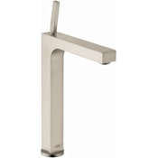 Axor Citterio 1.2 GPM Single Hole Joystick Tall Vessel Bathroom Faucet with Drain Assembly - Engineered in Germany, Limited Lifetime Warranty Brushed Nickel
