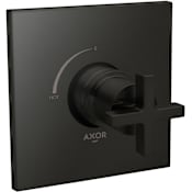 Axor Citterio Pressure Balanced Valve Trim Only with Single Cross Handle - Less Rough In Brushed Black Chrome