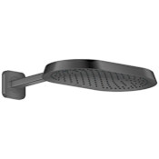 Axor ShowerSphere 1.75 GPM Modern 15" Single Function Rain Shower Head with Shower Arm Brushed Black Chrome