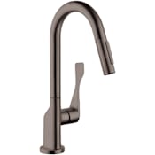 Axor Citterio Prep Pull-Down Kitchen Faucet with Magnetic Docking Metal Spray Head and Forward Rotating Handle - Engineered in Germany, Limited Lifetime Warranty Brushed Black Chrome