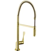 Axor Citterio Semi-Pro Kitchen Faucet with Metal Spray Head and Forward Rotating Handle, 1.75 GPM - Engineered in Germany, Limited Lifetime Warranty Brushed Gold Optic