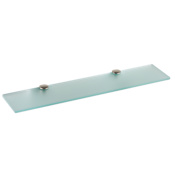 Axor Citterio 24 3/4" Glass Shelf with Frosted Glass and Brass Mounting Hardware - Engineered in Germany, Limited Lifetime Warranty Brushed Nickel