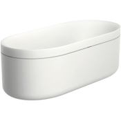Axor AXOR Suite Tubs 75" Free Standing Solid Surface Soaking Tub with Center Drain and Drain Assembly - Less Shelf Brushed Black Chrome