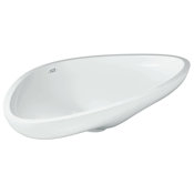 Axor Massaud 31-1/2" Oval Vessel Sink Less Drain - Engineered in Germany, Limited Lifetime Warranty Alpine White