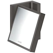 Axor Universal Rectangular 4-3/8" W x 4-3/8" H Modern Metal Framed Makeup Wall Mirror Brushed Black Chrome
