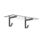 Axor Universal SoftSquare 23-5/8" Bathroom Shelf with Robe Hooks - Engineered in Germany, Limited Lifetime Warranty Brushed Black Chrome