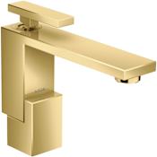Axor Edge 1.2 GPM Single Hole Bathroom Faucet 130 Less Drain Assembly - Engineered in Germany, Limited Lifetime Warranty Polished Gold Optic