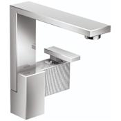 Axor Edge 1.2 GPM Single Hole Bathroom Faucet 190, Diamond Cut Less Drain Assembly - Engineered in Germany, Limited Lifetime Warranty Chrome
