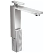 Axor Edge 1.2 GPM Single Hole Bathroom Faucet 280, Diamond Cut Less Drain Assembly - Engineered in Germany, Limited Lifetime Warranty Chrome