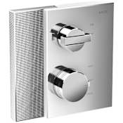 Axor Edge Thermostatic Valve Trim with Volume Control, Diamond Cut Less Rough In - Engineered in Germany, Limited Lifetime Warranty Chrome