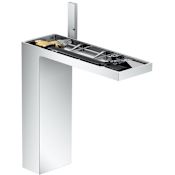 Axor MyEdition 1.2 GPM Single Hole Bathroom Faucet with PowderRain Less Decorative Trim Plate - Engineered in Germany, Limited Lifetime Warranty Chrome