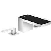 Axor MyEdition 1.2 GPM Widespread Bathroom Faucet and Decorative Trim - Engineered in Germany, Limited Lifetime Warranty Chrome / Black Glass