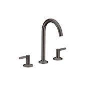 Axor ONE 1.2 GPM Widespread Bathroom Faucet Less Drain Assembly - Engineered in Germany, Limited Lifetime Warranty Brushed Black Chrome