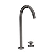 Axor ONE 1.2 GPM Vessel Mini-Widespread Bathroom Faucet Less Drain Assembly - Engineered in Germany, Limited Lifetime Warranty Brushed Black Chrome