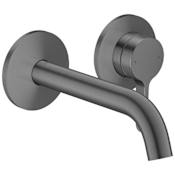 Axor ONE 1.2 GPM Wall Mounted Mini-Widespread Bathroom Faucet - Less Rough In and Drain Assembly Brushed Black Chrome