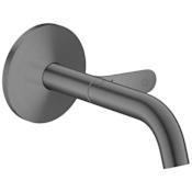 Axor ONE 1.2 GPM Wall Mounted Single Hole Bathroom Faucet - Less Rough In and Drain Assembly Brushed Black Chrome