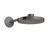 Axor ONE 1.75 GPM Multi Function Shower Head with Wall Mount Shower Arm Less Rough In - Engineered in Germany, Limited Lifetime Warranty Brushed Black Chrome