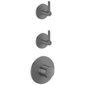 Axor ONE Thermostatic Valve Trim Only with Dual Lever Handle Volume Controls - Less Rough In Brushed Black Chrome