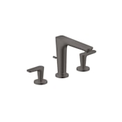 Axor Citterio C 1.2 GPM Widespread Bathroom Faucet with Cubic Cut Handles and Pop-Up Drain Assembly Brushed Black Chrome