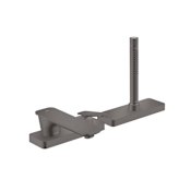 Axor Citterio C Deck Mounted Roman Tub Filler with Built-In Diverter and Hand Shower - Less Rough In Brushed Black Chrome