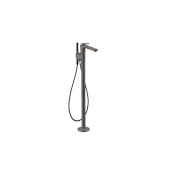 Axor Citterio C Floor Mounted Tub Filler with Built-In Diverter and Hand Shower - Less Rough In Brushed Black Chrome