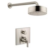 Axor Citterio Single Function Shower Head with Thermostatic Trim with Rough-In Valve - Engineered in Germany, Limited Lifetime Warranty Brushed Nickel