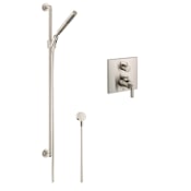 Axor Citterio Single Function Handshower with Slide Bar and Thermostatic Trim with Rough-In Valve - Engineered in Germany, Limited Lifetime Warranty Brushed Nickel