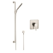 Axor Citterio M Multi Function Handshower with Slide Bar and Pressure Balanced Trim with Rough-In Valve - Engineered in Germany, Limited Lifetime Warranty Brushed Nickel