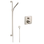 Axor Citterio M Multi Function Handshower with Slide Bar and Thermostatic Trim with Rough-In Valve - Engineered in Germany, Limited Lifetime Warranty Brushed Nickel