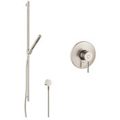 Axor Starck Single Function Handshower with Slide Bar and Pressure Balanced Trim with Rough In Valve - Engineered in Germany, Limited Lifetime Warranty Brushed Nickel