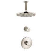 Axor Uno Single Function Shower Head with Thermostatic Trim with Rough In Valve - Engineered in Germany, Limited Lifetime Warranty Brushed Nickel